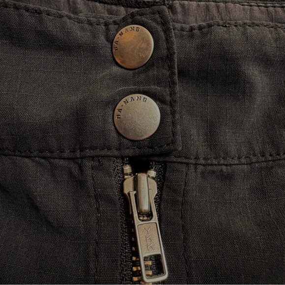 DA NANG | Black Gray Silk Embroidered Zipper Cargo Mini Skirt Women's Medium Y2K - Picture 4 of 7